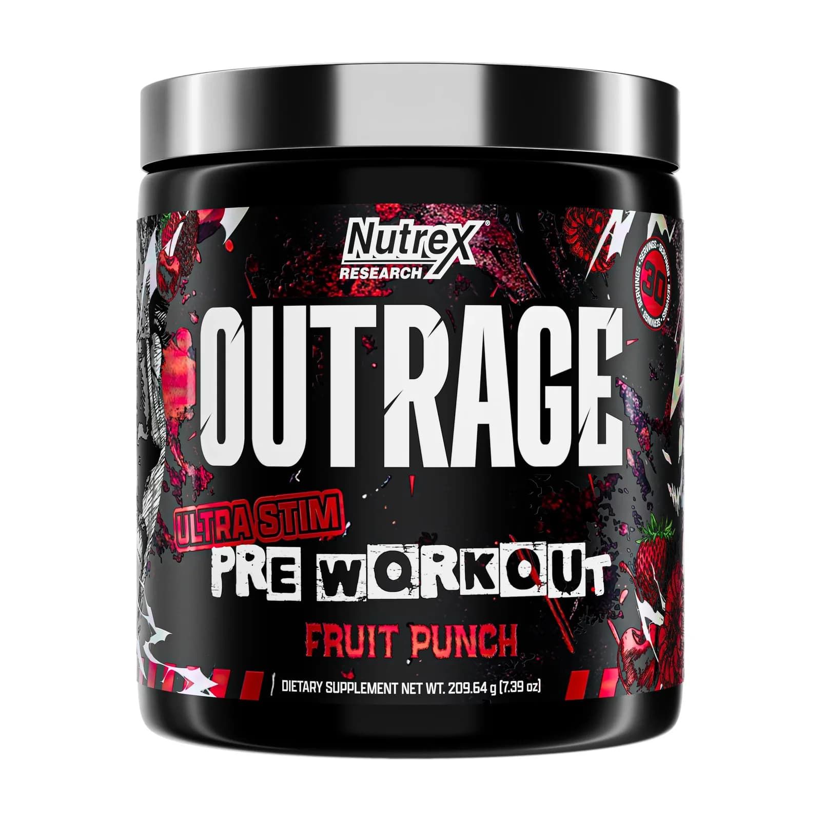 Nutrex Outrage ვარჯიშამდელი კომპლექსი, ხილის პუნში, 30 პორცია - Nutrex | FitShop.ge