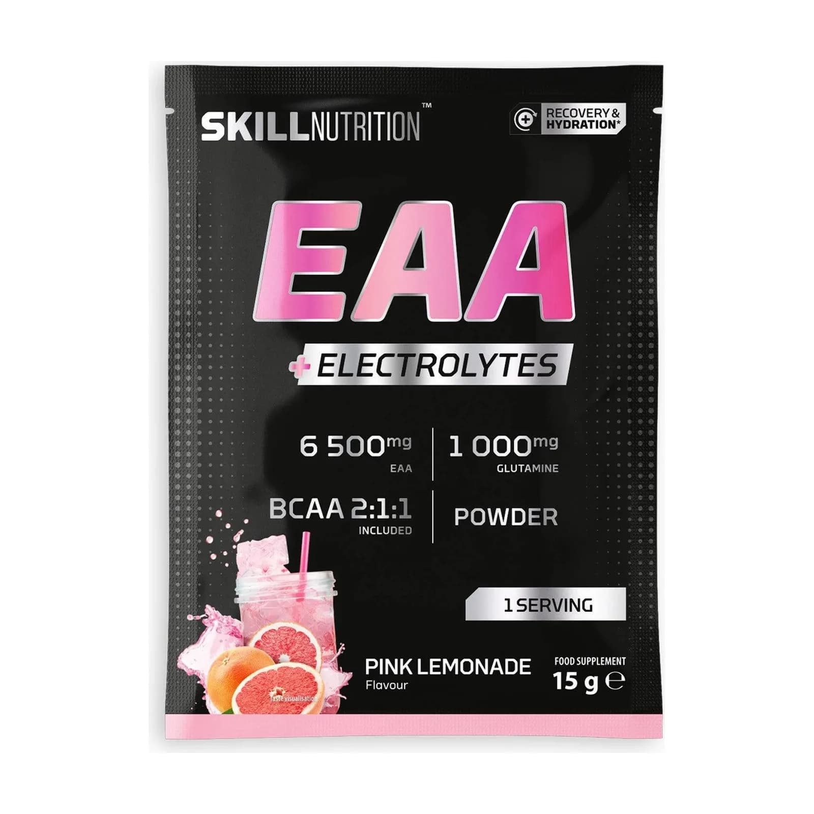 Skill Nutrition EAA და ელექტროლიტები, ვარდისფერი ლიმონათი, 15 გ - Skill Nutrition | FitShop.ge