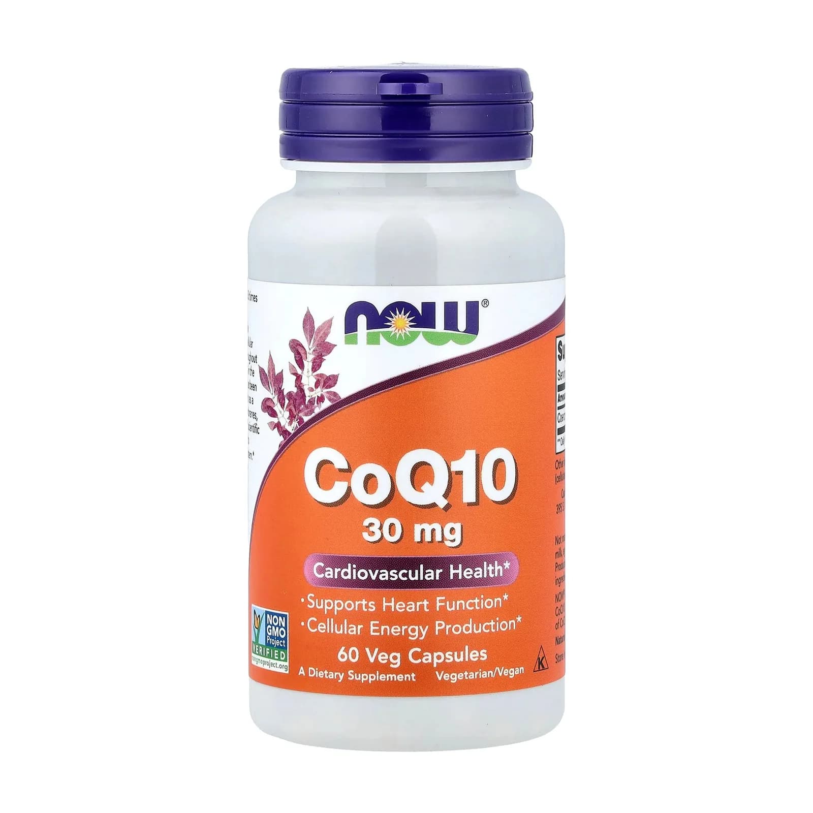 NOW Foods კოენზიმი Q10 30 მგ, 60 ვეგეტარიანული კაფსულა, NOW Foods