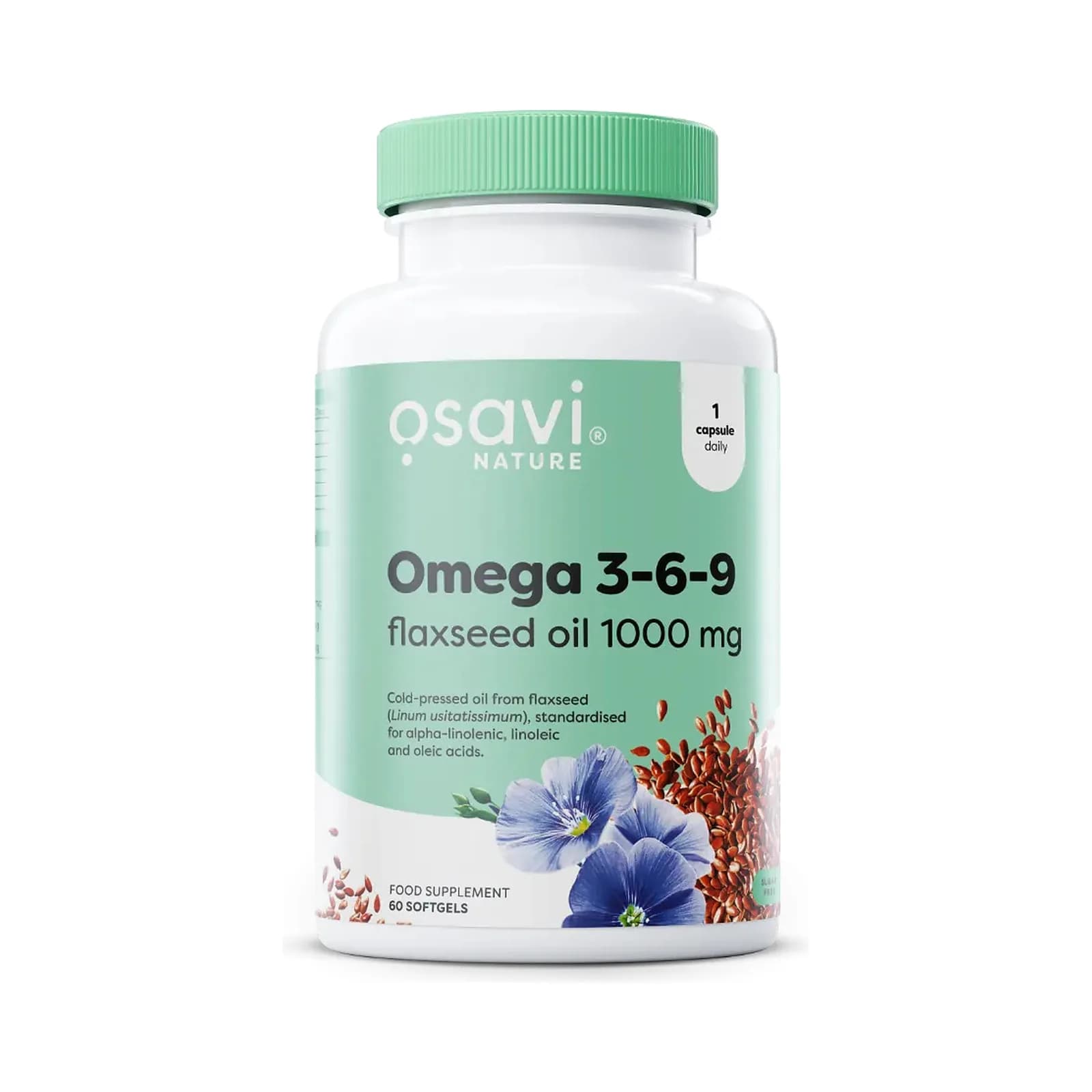 Osavi ომეგა 3-6-9 სელის ზეთი 1000 მგ, 60 რბილი კაფსულა - Osavi | FitShop.ge