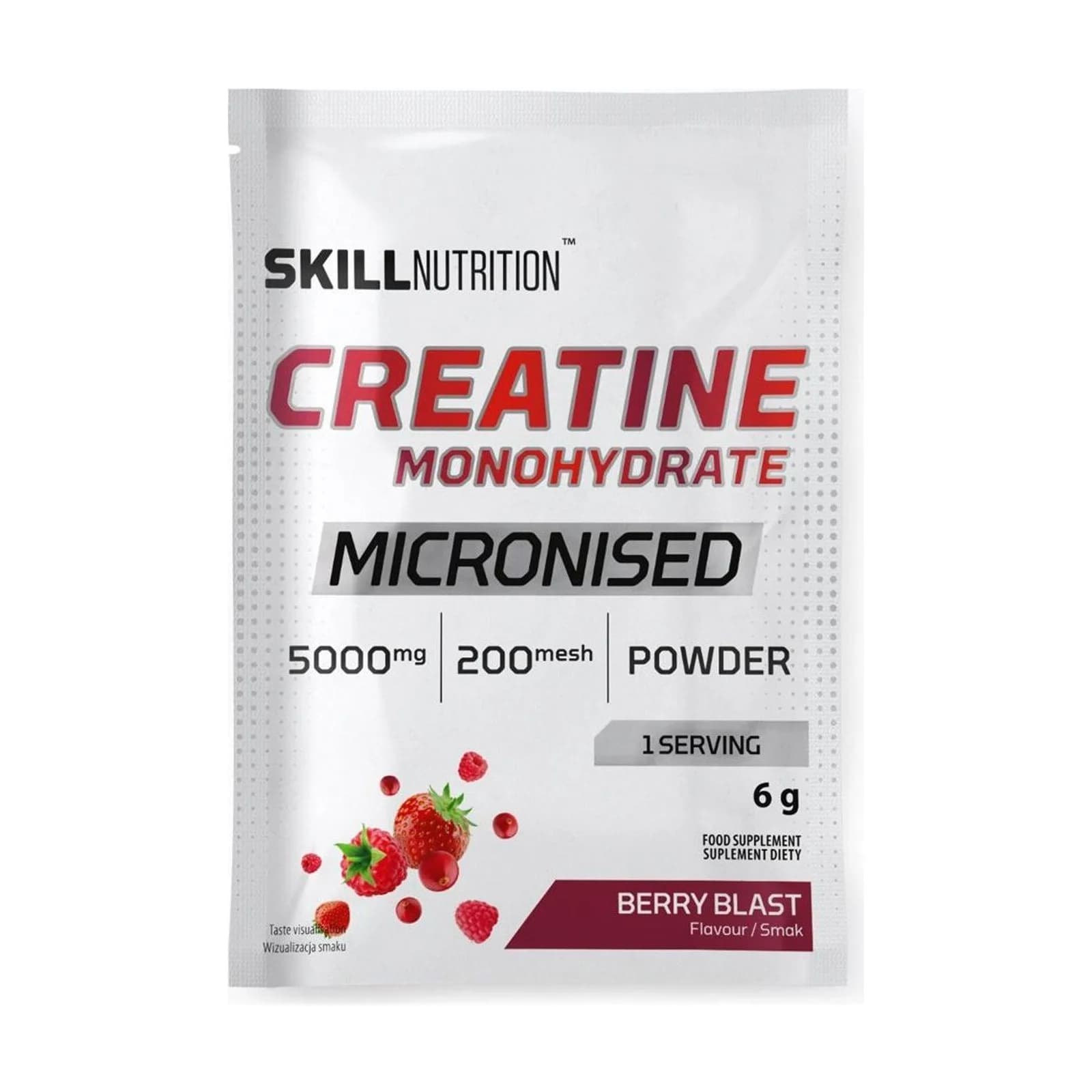 Skill Nutrition მიკრონიზებული კრეატინ მონოჰიდრატი, კენკრის ნაზავი, 6 გ - Skill Nutrition | FitShop.ge