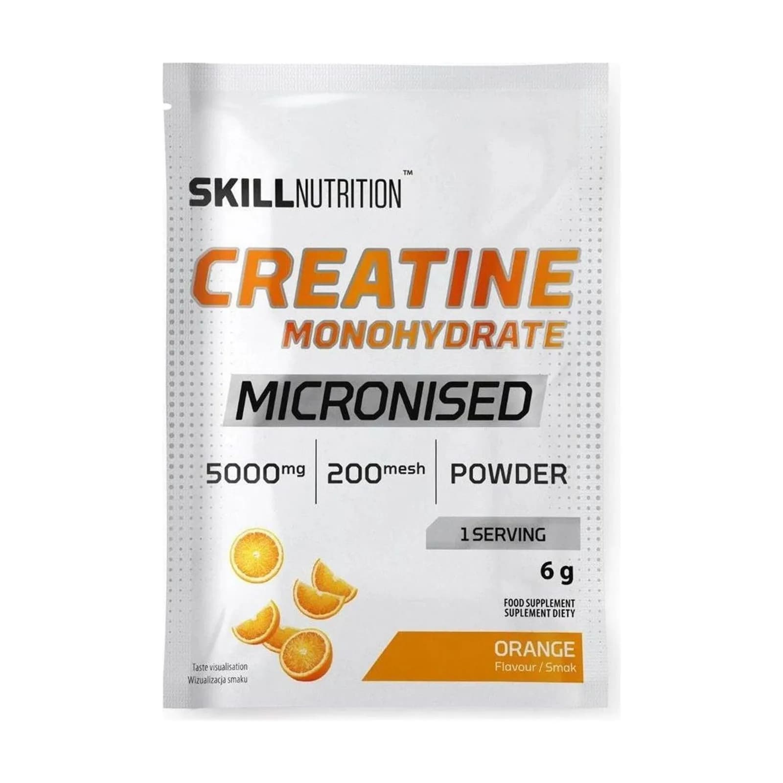 Skill Nutrition მიკრონიზებული კრეატინ მონოჰიდრატი, ფორთოხალი, 6 გ - Skill Nutrition | FitShop.ge